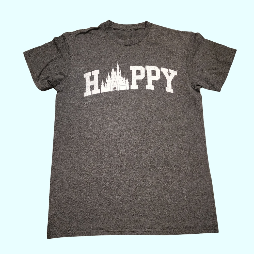 DISNEY PARKS T-Shirt with White 'HAPPY' Print‎